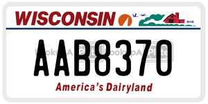 AAB8370  license plate in WI