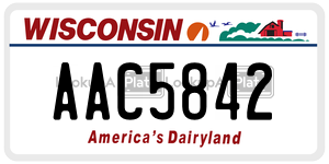 AAC5842 license plate in Wisconsin