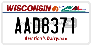 AAD8371  license plate in WI
