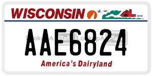 AAE6824  license plate in WI