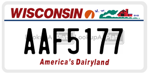 AAF5177  license plate in WI