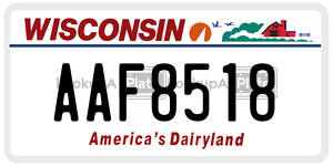 AAF8518  license plate in WI