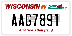 AAG7891  license plate in WI