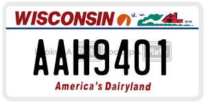 AAH9401  license plate in WI