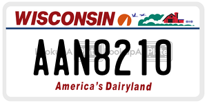 AAN8210  license plate in WI