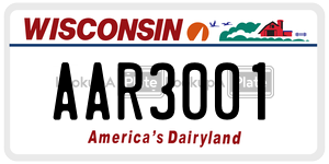 AAR3001  license plate in WI