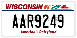 AAR9249  license plate in WI