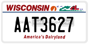 AAT3627  license plate in WI
