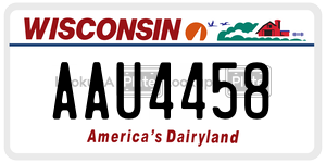 AAU4458  license plate in WI
