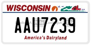 AAU7239  license plate in WI