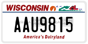 AAU9815  license plate in WI