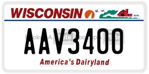 AAV3400 license plate in Wisconsin