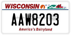 AAW8203  license plate in WI