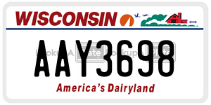 AAY3698  license plate in WI