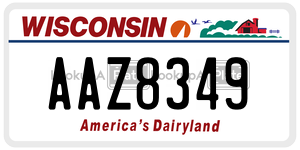AAZ8349  license plate in WI
