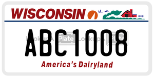 ABC1008  license plate in WI