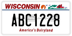 ABC1228  license plate in WI