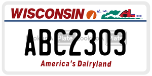 ABC2303  license plate in WI