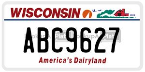 ABC9627  license plate in WI