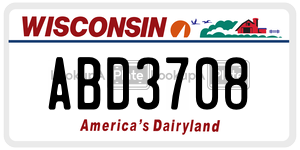 ABD3708  license plate in WI