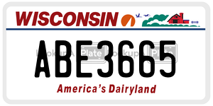 ABE3665 license plate in Wisconsin