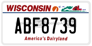 ABF8739  license plate in WI
