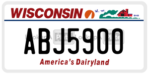 ABJ5900 license plate in Wisconsin