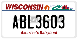 ABL3603 license plate in Wisconsin
