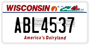 ABL4537  license plate in WI