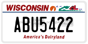 ABU5422  license plate in WI