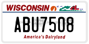 ABU7508 license plate in Wisconsin