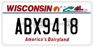 ABX9418  license plate in WI