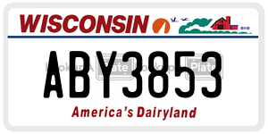 ABY3853  license plate in WI