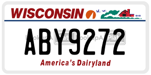 ABY9272  license plate in WI
