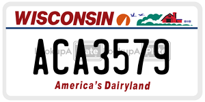 ACA3579  license plate in WI