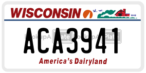 ACA3941  license plate in WI