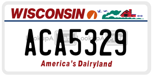 ACA5329  license plate in WI