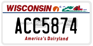 ACC5874  license plate in WI
