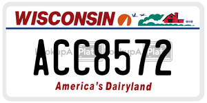 ACC8572  license plate in WI