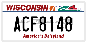 ACF8148  license plate in WI
