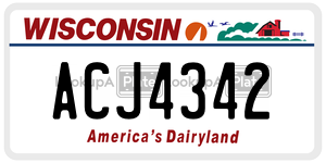 ACJ4342  license plate in WI