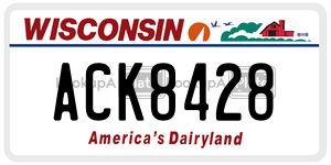 ACK8428 license plate in Wisconsin