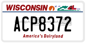 ACP8372  license plate in WI