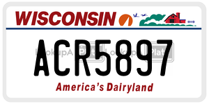 ACR5897 license plate in Wisconsin