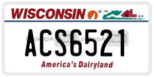 ACS6521  license plate in WI