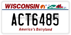 ACT6485  license plate in WI