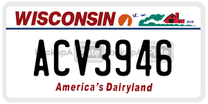 ACV3946  license plate in WI