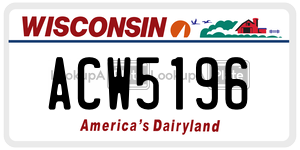 ACW5196 license plate in Wisconsin