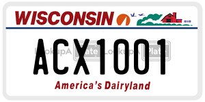 ACX1001  license plate in WI