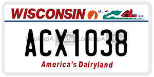 ACX1038  license plate in WI